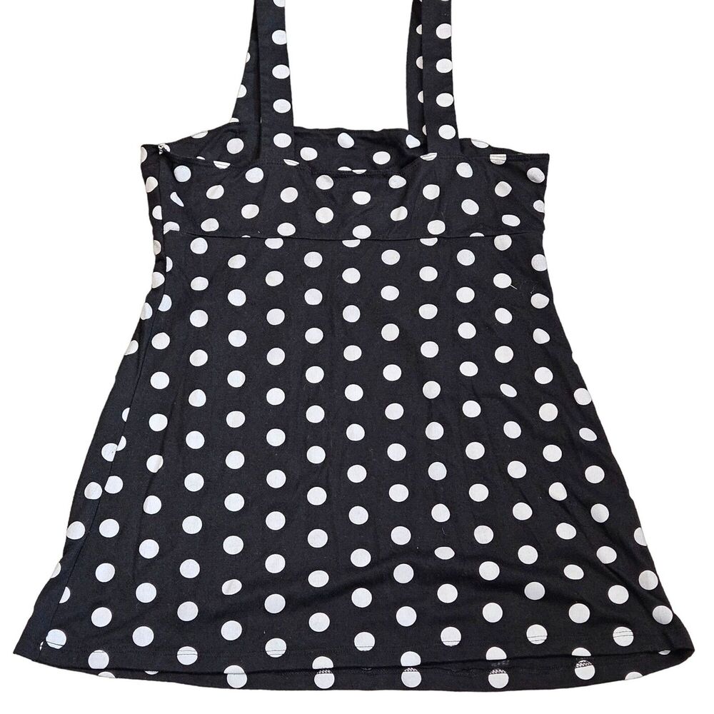 Hot Tempered Women's Large Spot Peplum Black White Top Size Large